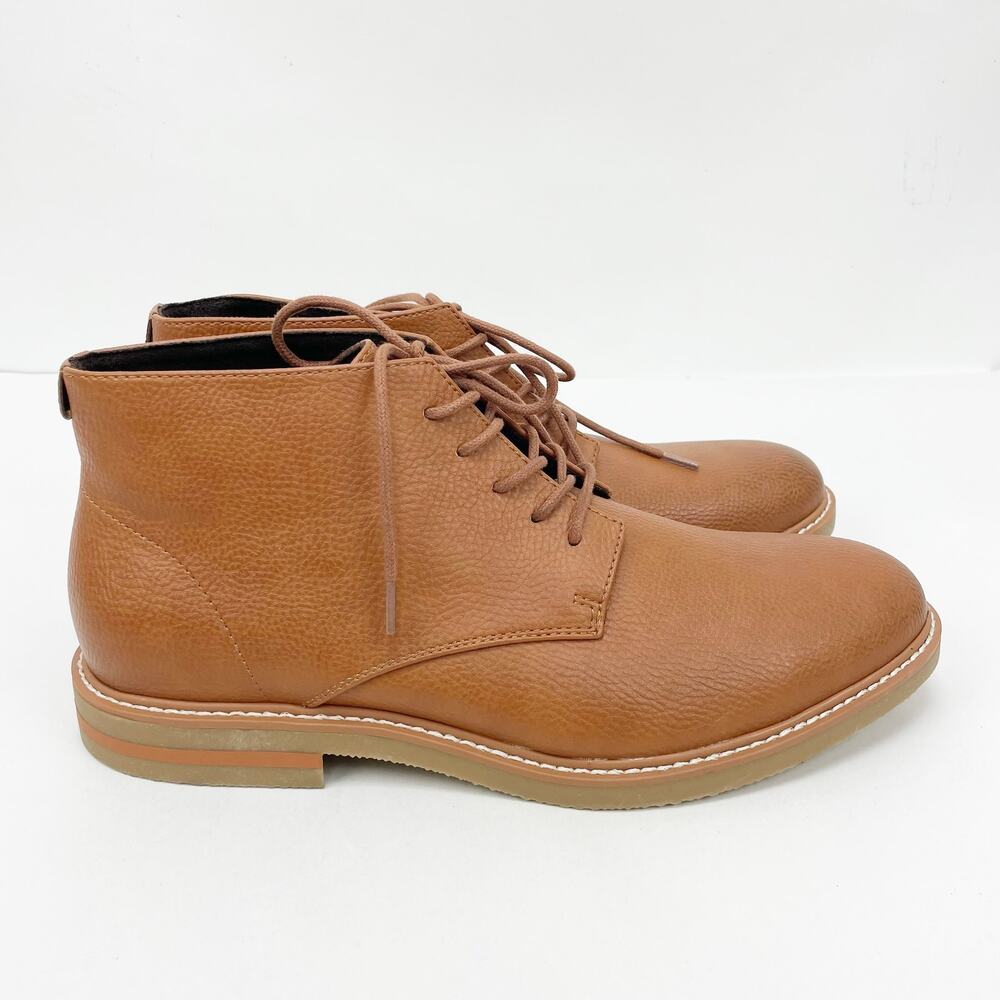 Unlisted By Kenneth Cole Mens Peyton Chukka Boot 9.5 Brown Leather Lace-Up NWB